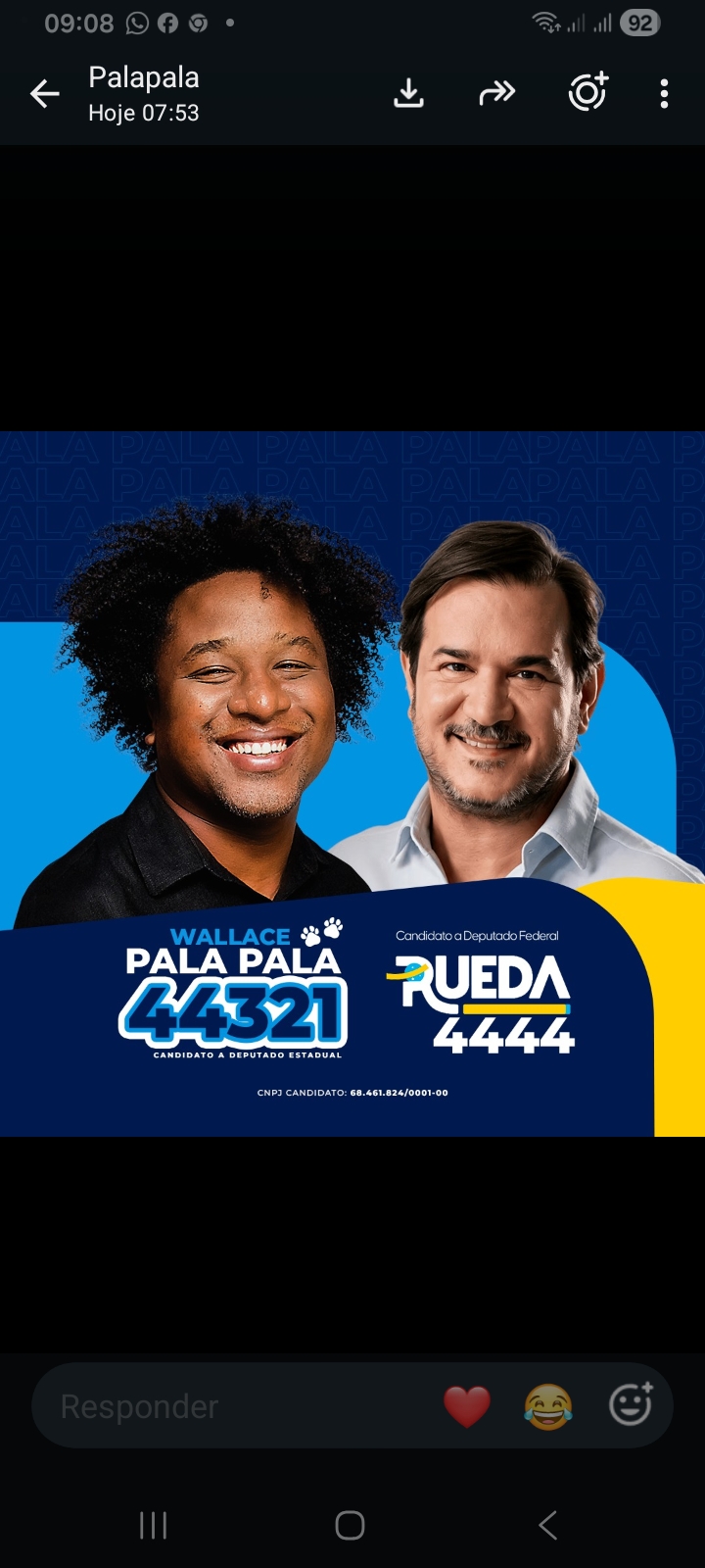 Bandeira Pala Pala com eleitores